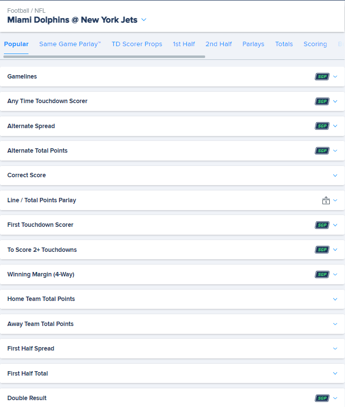 FanDuel Sportsbook NY Available Bets