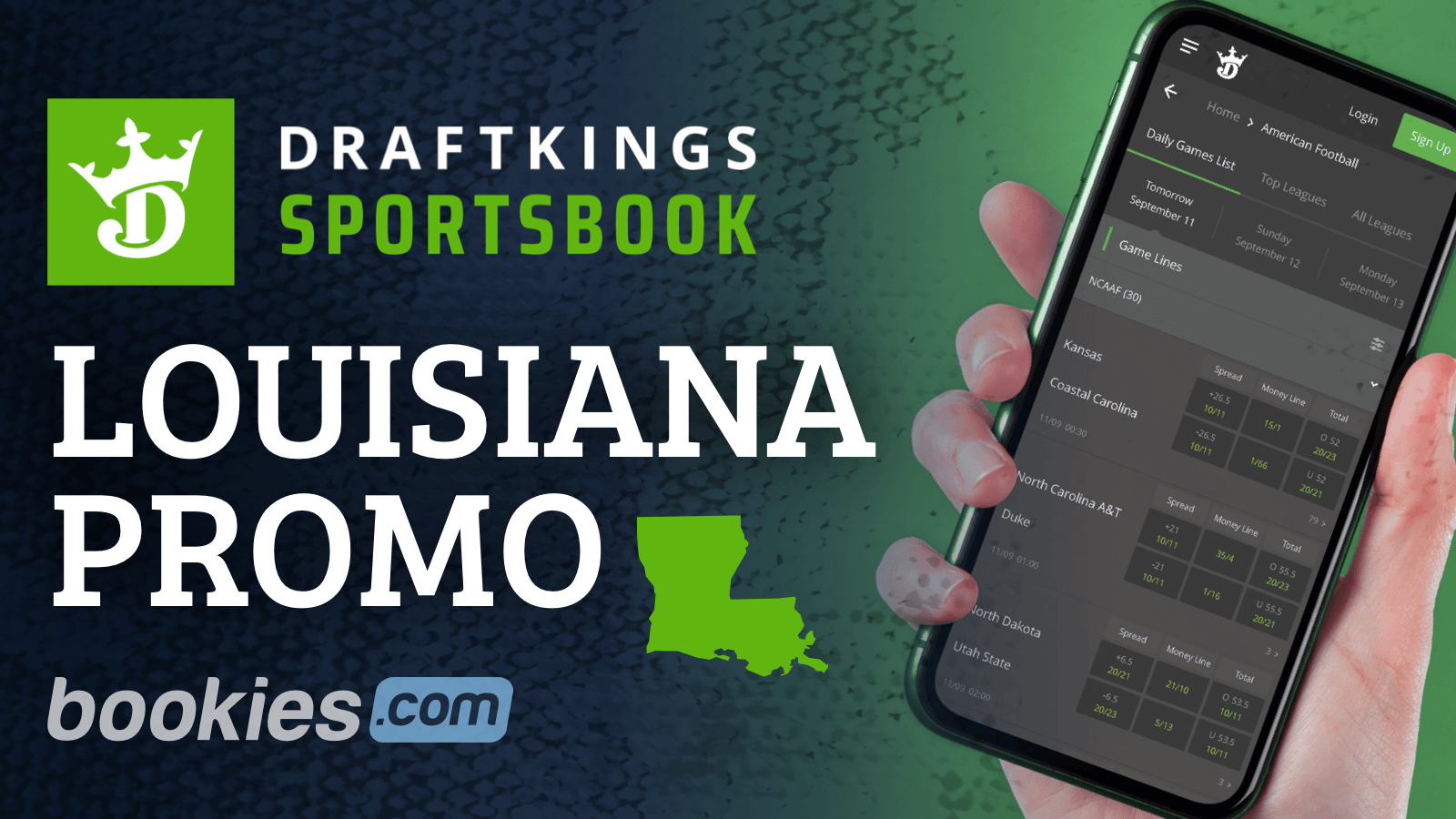 DraftKings Louisiana Promo Code A 20 Deposit Match up to 1000