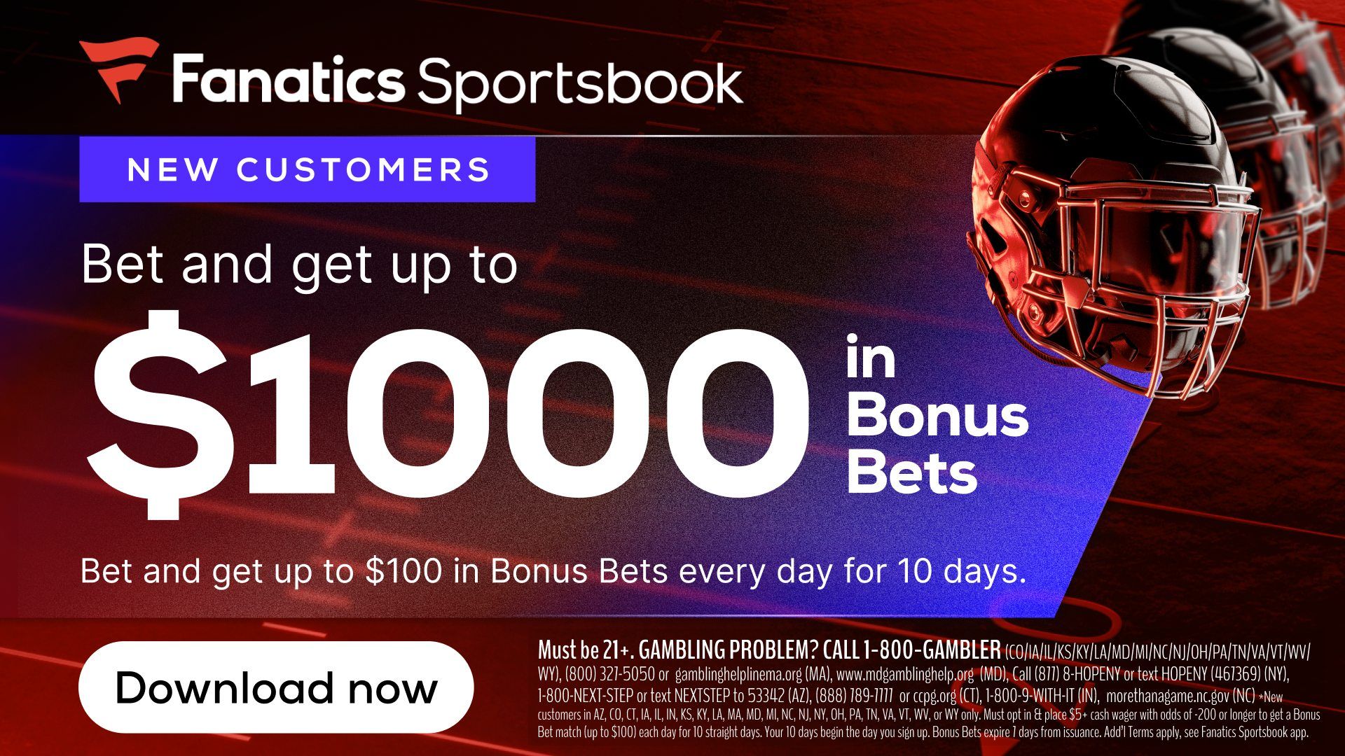 Fanatics Sportsbook Promo Bet & Get Up to 1000 in Bonus Bets as NFL