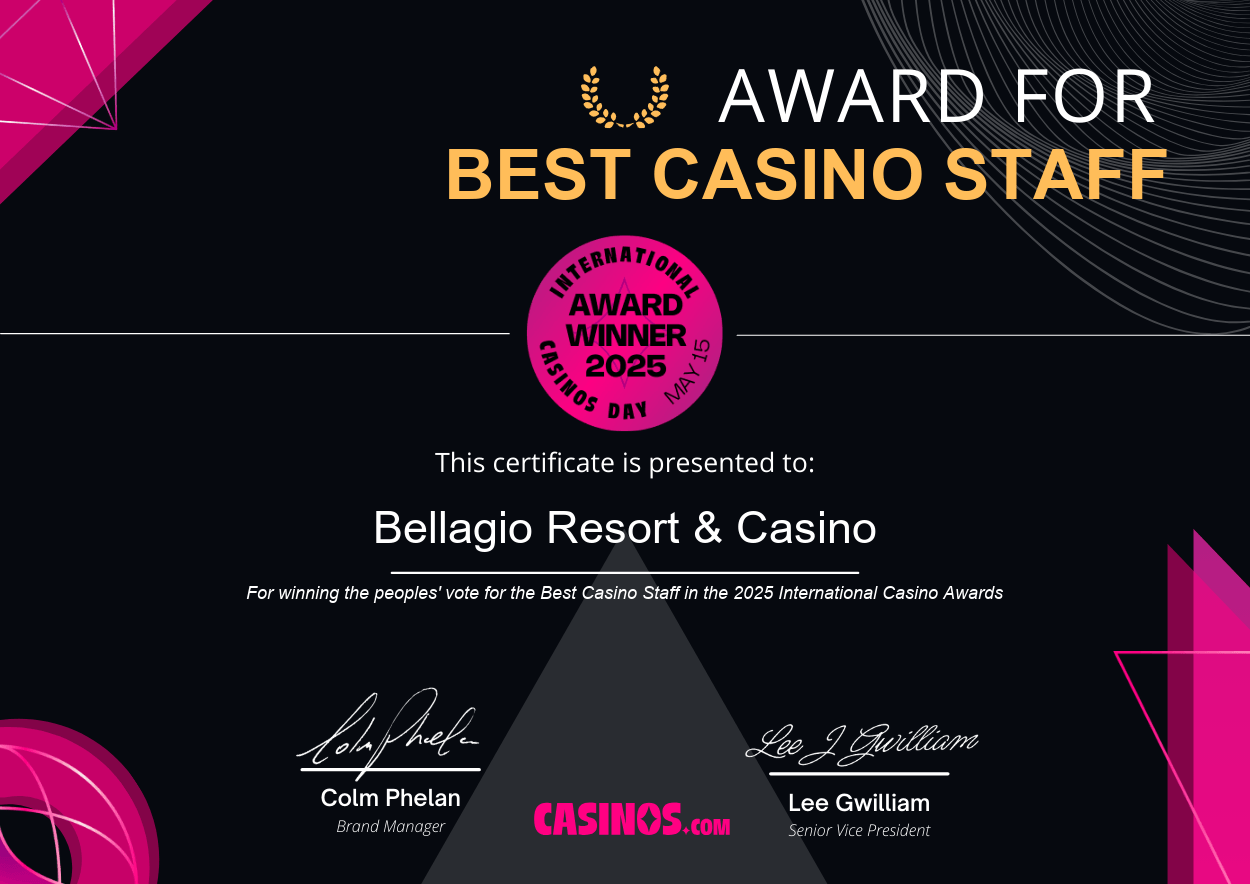Bellagio Resort & Casino 1 best casino staff award