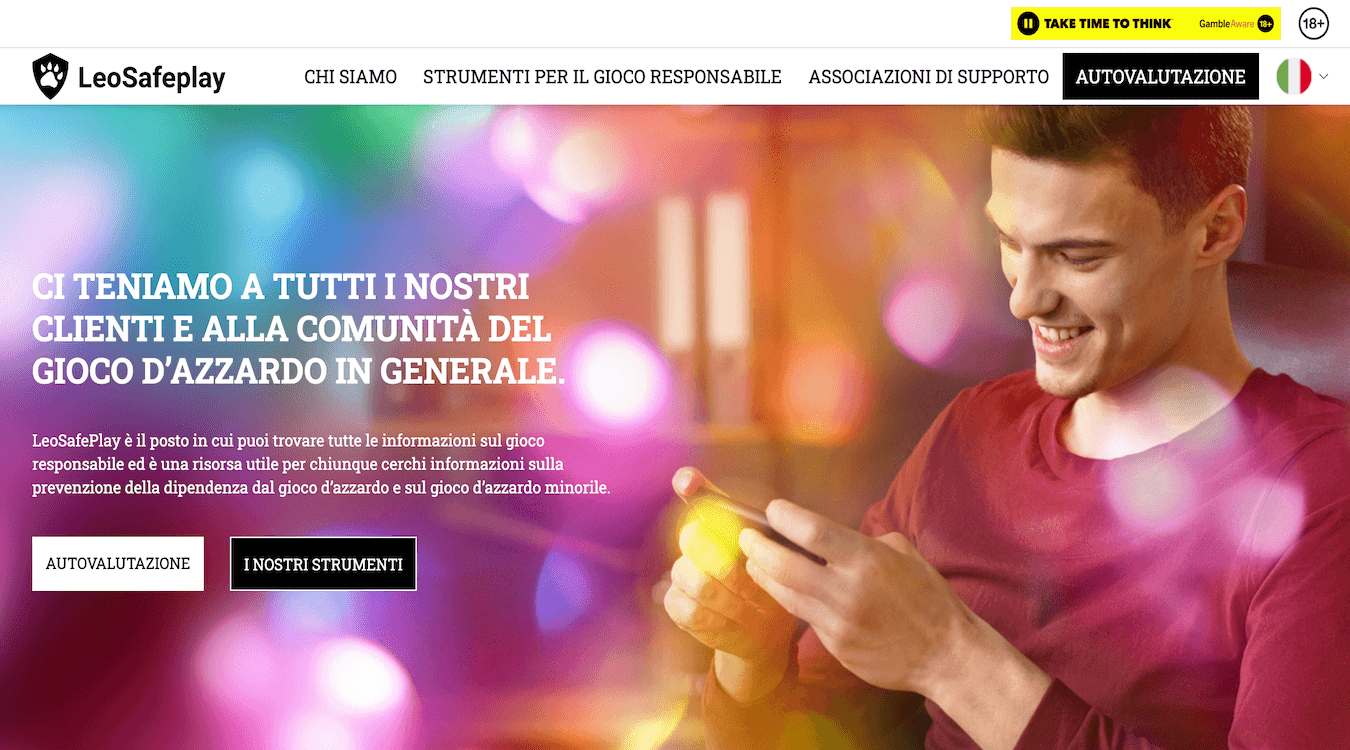 Screenshot LeoVegas gioco responsabile LeoSafePlay
