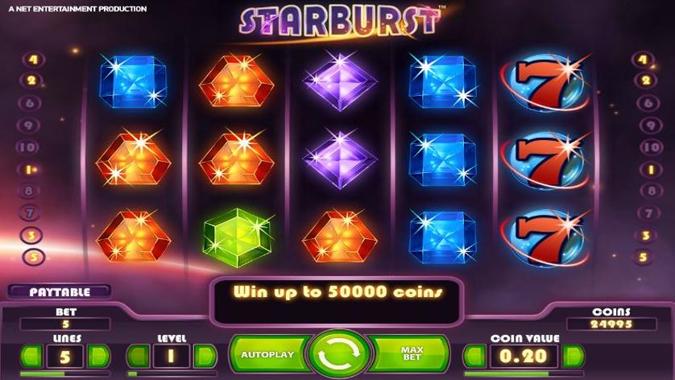 Gameplay Starburst NetEnt tragaperras