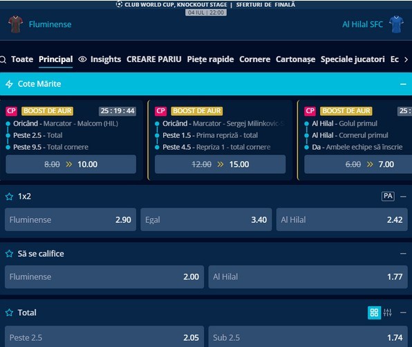 Fluminense vs Al Hilal bilet pariu 2025