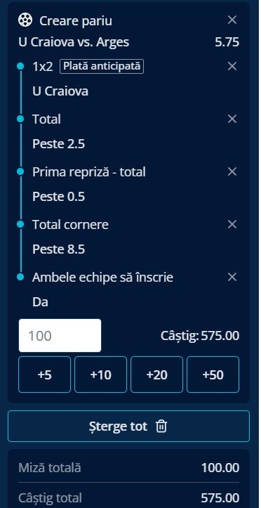 ponturi pariuri craiova fc arges