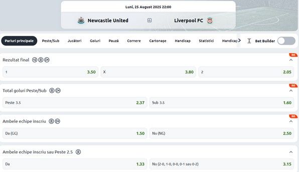 betano cote newcastle liverpool