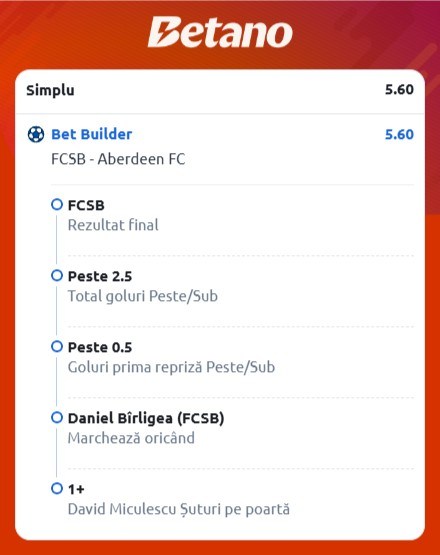 ponturi pariuri fcsb vs aberdeen