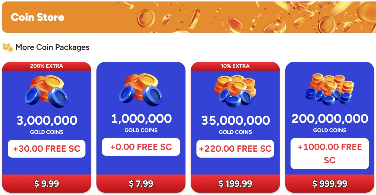 Spins America Gold Coin Packages