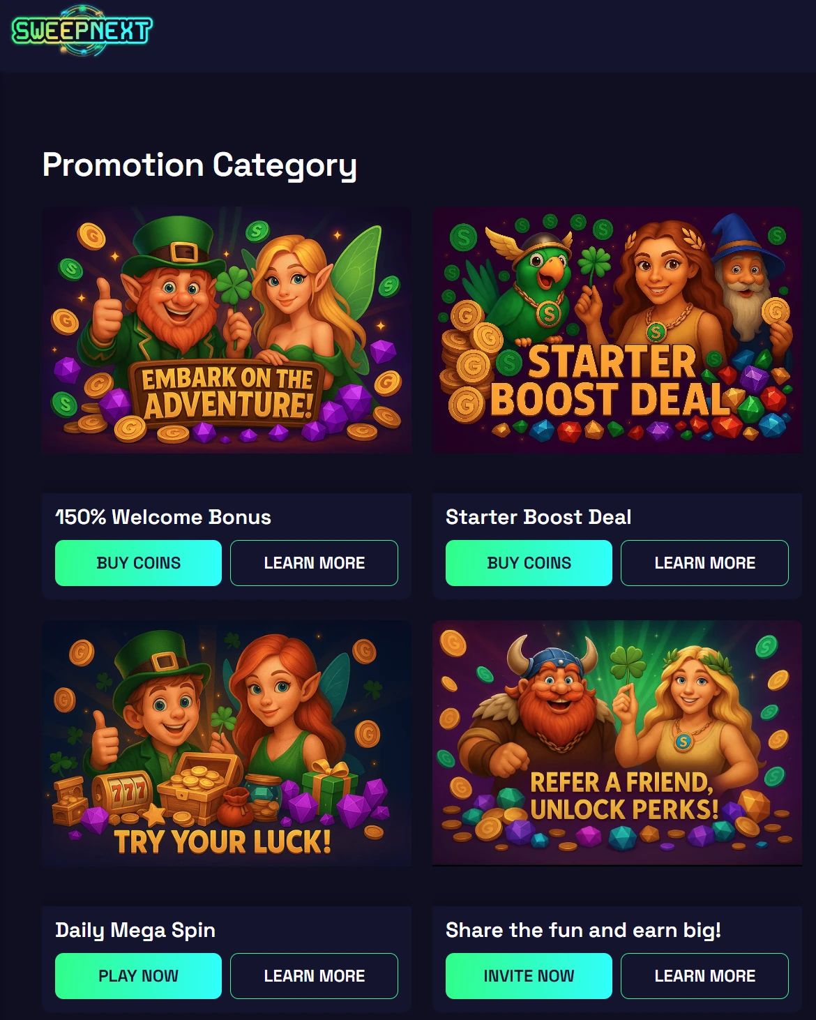 SweepNext Casino Promotions