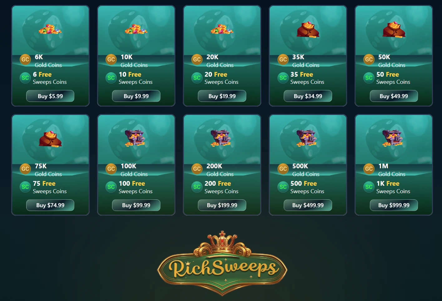 Rich Sweeps Gold Coin Packages