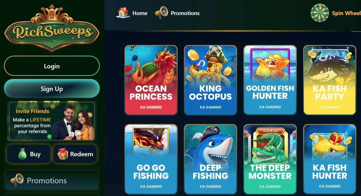 RichSweeps Fish Table Games