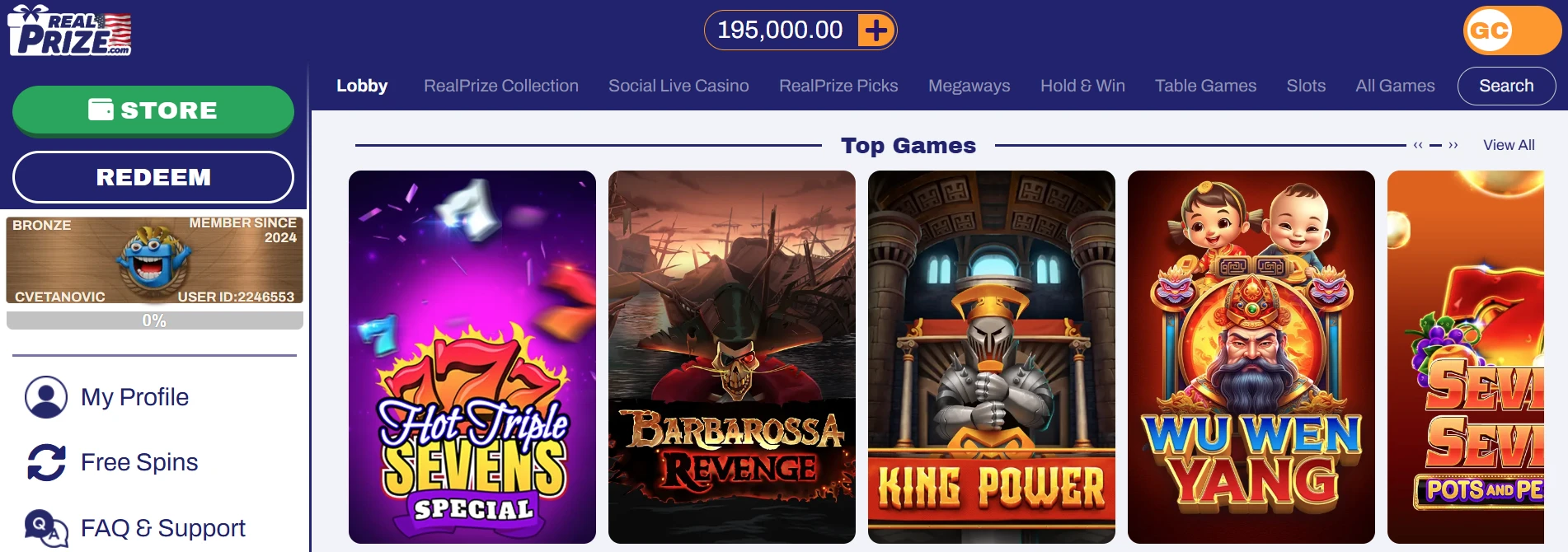 RealPrize Casino Games