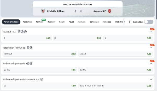 pariuri bilbao - arsenal