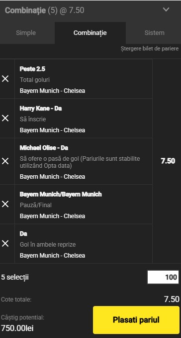 pariuri bayern munchen - chelsea