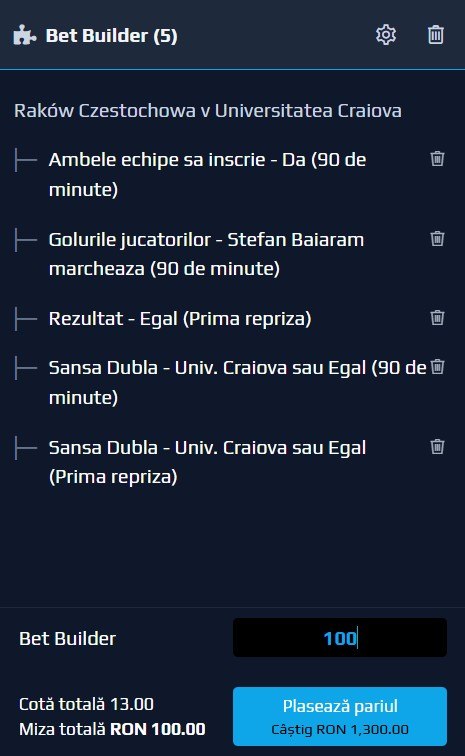 cote pariuri rakow - craiova