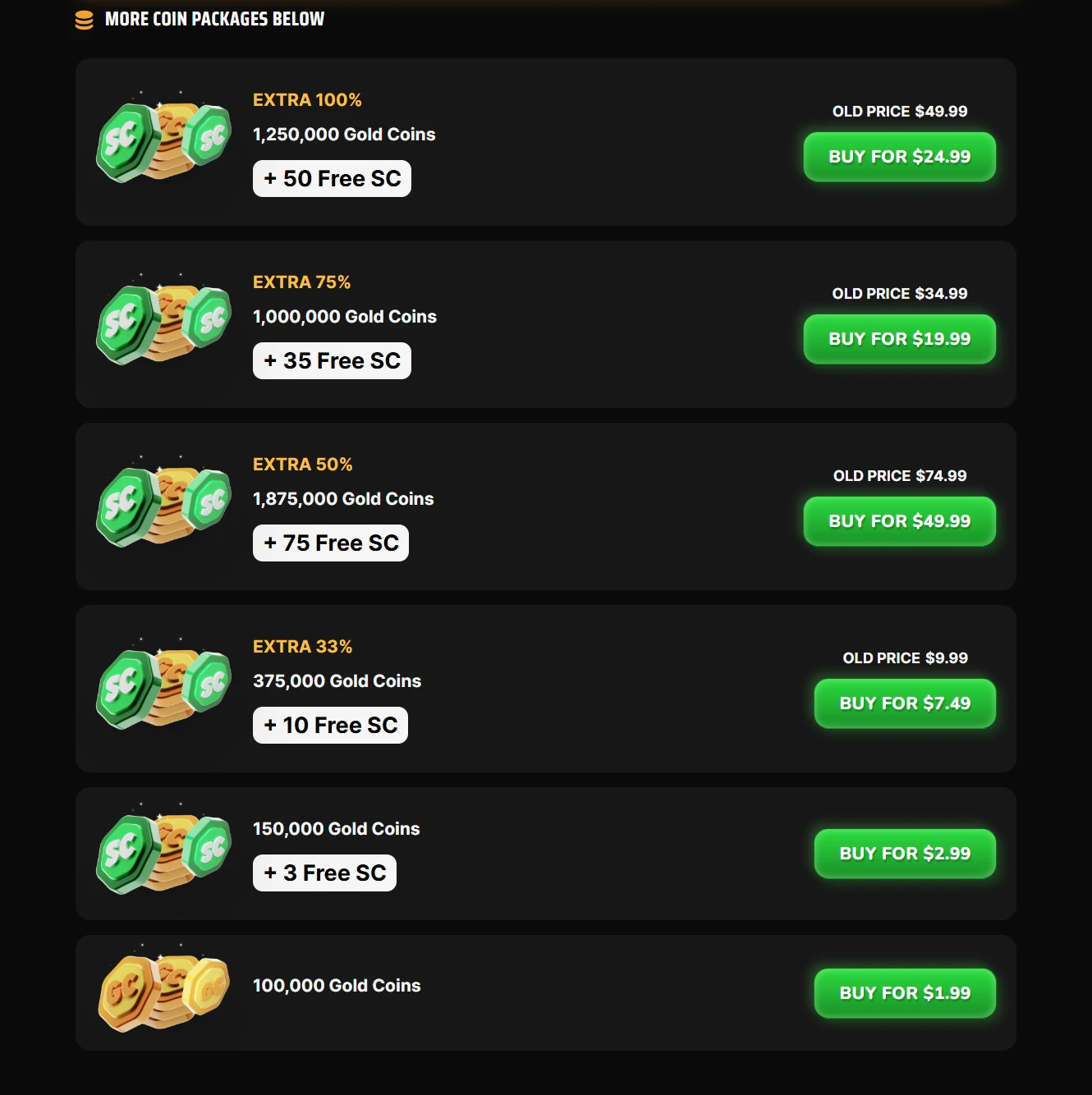 Rolla Casino Purchase Packages