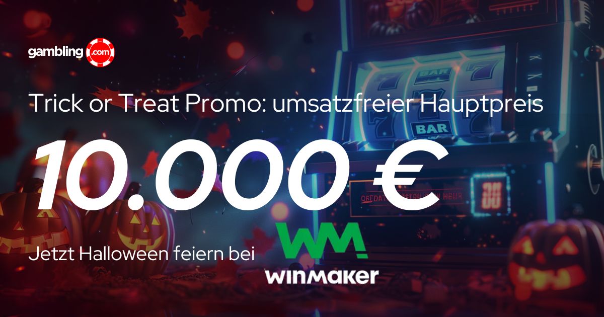Halloween bei Winmaker: Trick or Treat Promo mit 10.000 € umsatzfreiem Hauptpreis