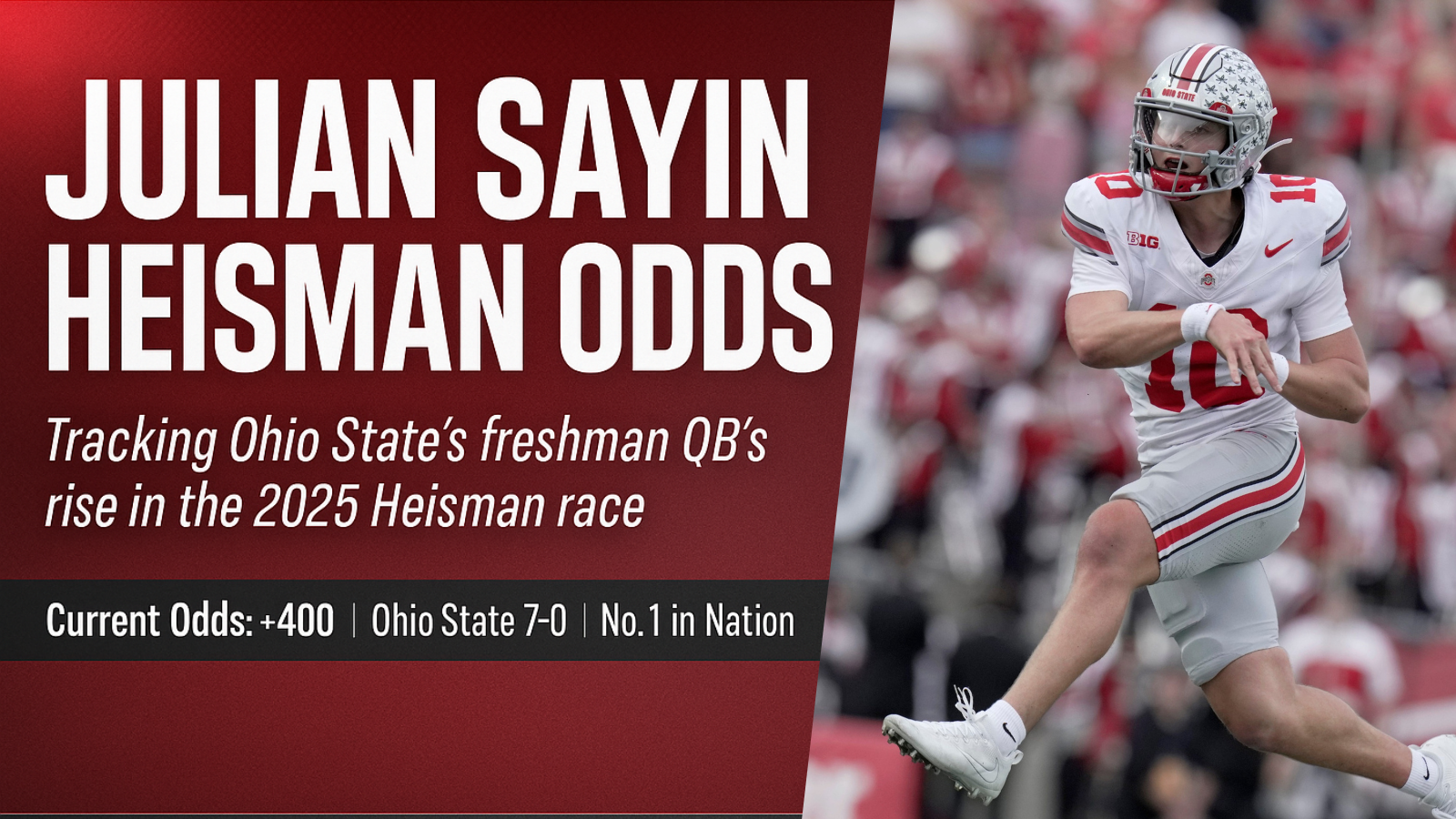 Julian Sayin Heisman Odds 2025: Freshman QB has +400 odds entering Week 9