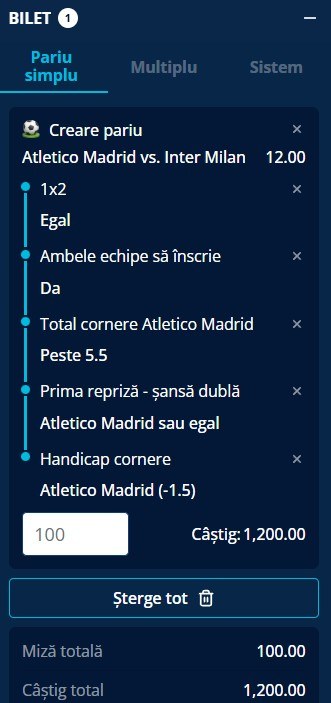 cote pariuri atletico inter