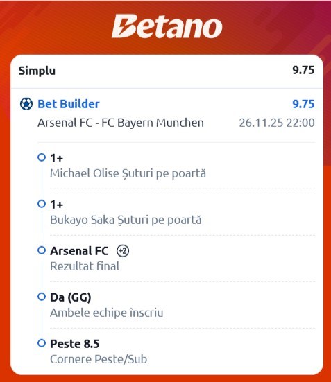 cote pariuri arsenal bayern
