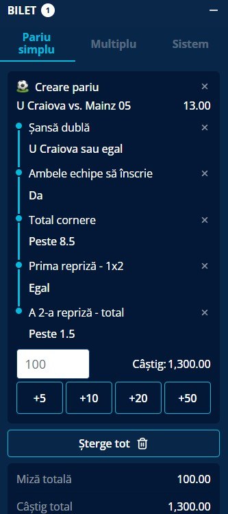 cote pariuri craiova - mainz