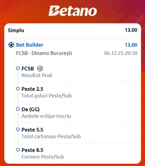 ponturi pariuri fcsb - dinamo
