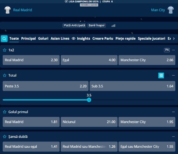 cote pariuri liverpool real madrid