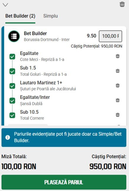 cote pariuri dortmund vs inter