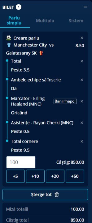 cote pariuri manchester city vs galatasaray