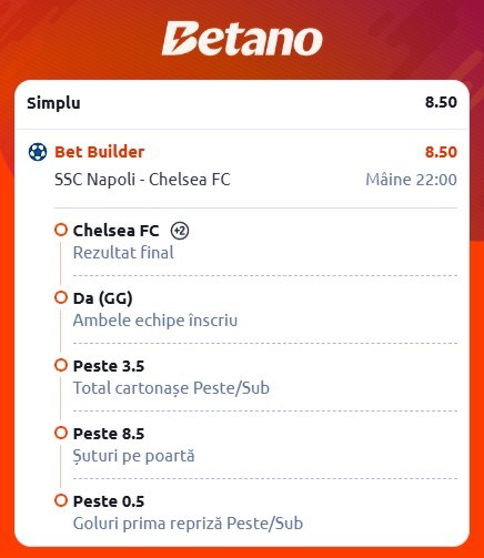 cote pariuri napoli vs chelsea