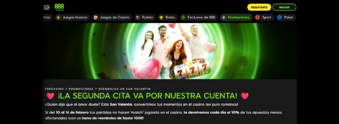 888 Casino promoción San Valentín
