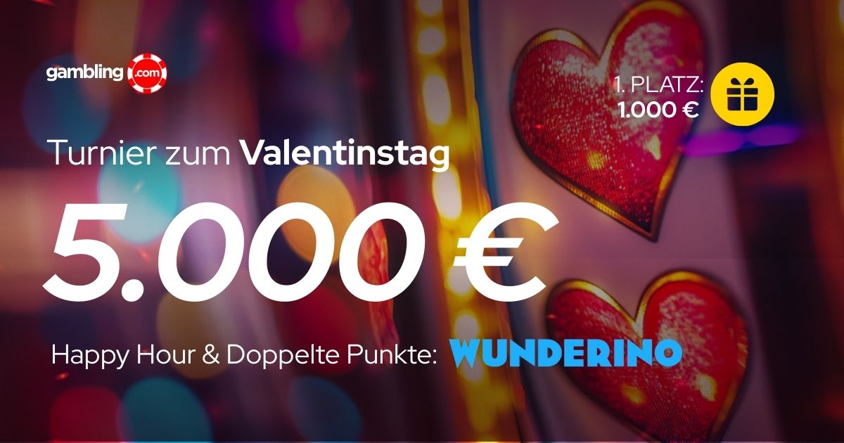 Wunderino Valentinstags-Turnier 2026 mit 5.000 € Preisgeld