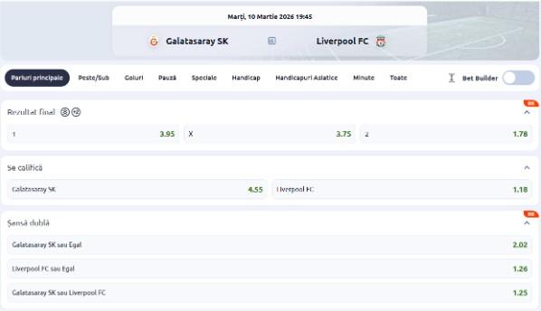 cote pariuri galatasaray liverpool