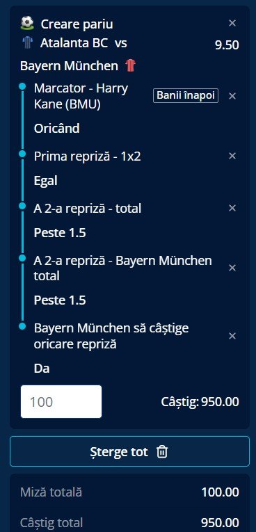 cote pariuri atalanta bayern