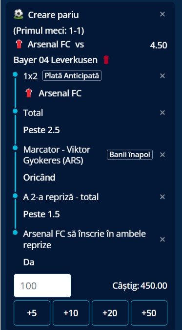 cote pariuri inter vs arsenal