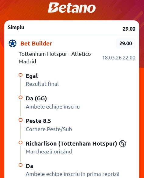 ponturi pariuri atletico tottenham