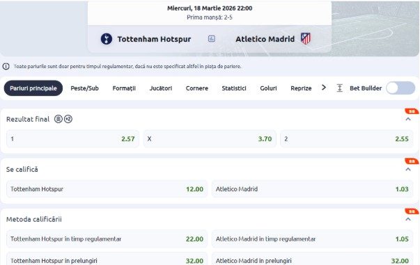 ponturi pariuri atletico tottenham