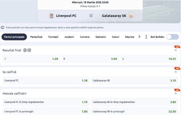 cote pariuri galatasaray liverpool
