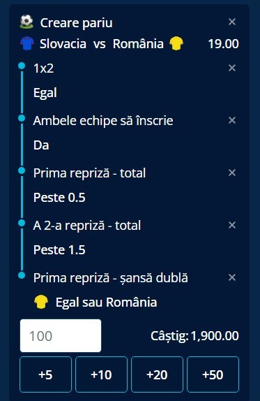 ponturi pariuri slovacia - romania