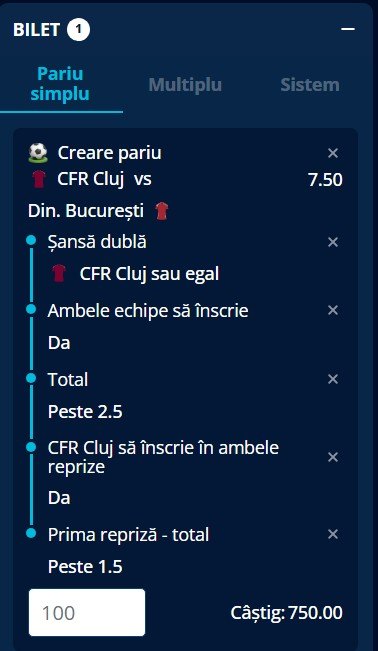 cote pariuri cfr cluj - dinamo