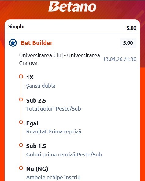 cote pariuri u cluj - craiova