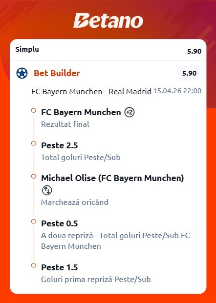 cote pariuri bayern munich real madrid