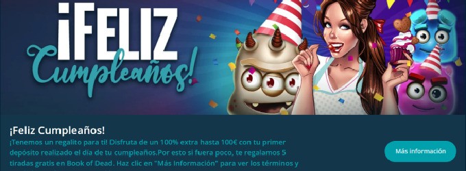 Bono cumpleaños Platin Casino