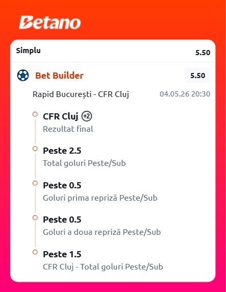 cote pariuri rapid - cfr cluj