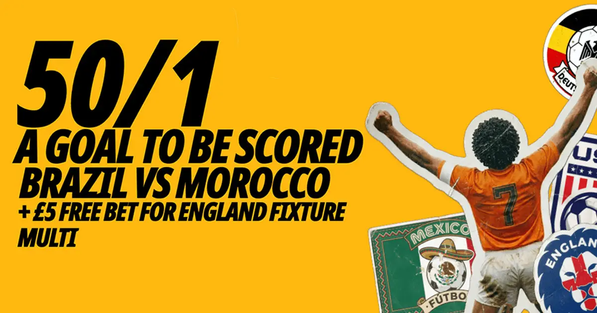 Betfair World Cup Offer: New Customers Can Get 50/1 On A Goal In Brazil Vs Morocco