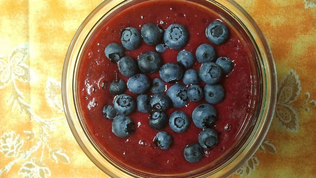 Blåbær og havre smoothie
