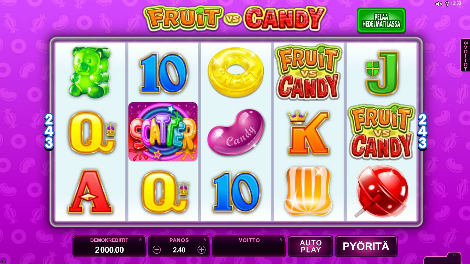 Fruit vs. Candy kolikkopeli
