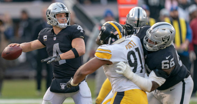 Few people will give Derek Carr credit but he hasn’t thrown a pick in eight games (11 TD, 0 INT).