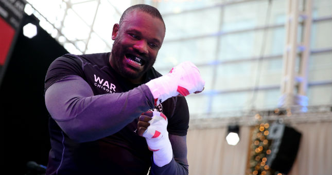 Dereck Chisora during a public workout at East Wintergarden, Canary Wharf, London.