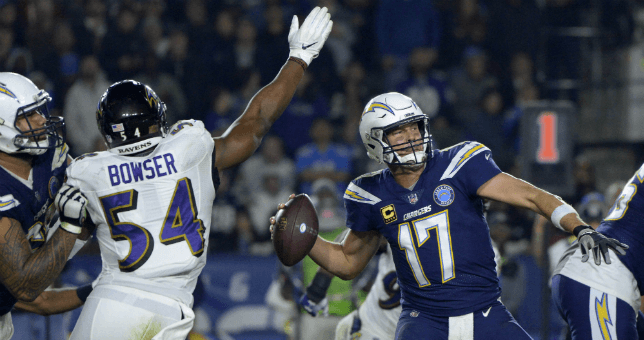 The Chargers have 12 wins and while they may have to play on the road, they are a better side than Baltimore.