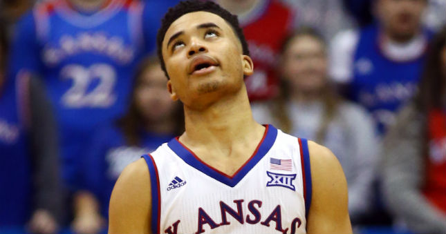 Kansas Jayhawks guard Devon Dotson (11) reacts to a foul call in the second half against the Iowa State.